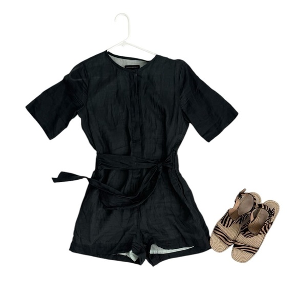 Banana Republic Dark Gray Cotton Lined Short  Romper Size Small - Picture 10 of 10